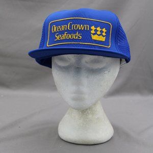 Vintage Trucker Hat - Ocean Crown Seafoods Puffer Graphic - Adult Snapback
